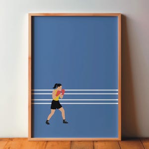Póster de boxeador - Póster deportivo de Sports Friends - Arte, impresión, minimalista, moderno, arte mural, deporte, atleta, decoración, DIN A4, A3, A2, imagen