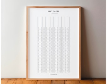 Habit tracker wall calendar, large, A1, A3, black and white, motivation, couple calendar, monthly planner undated, printable, habit tracker