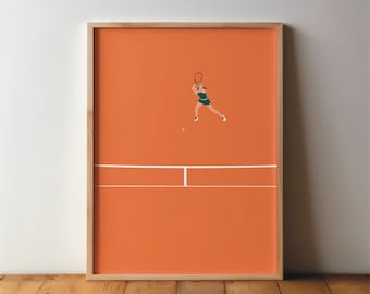 Tennis Player Poster - Sports Friends - Art Print Minimal Modern Wall Art Sport Hobby A4 Pop Art