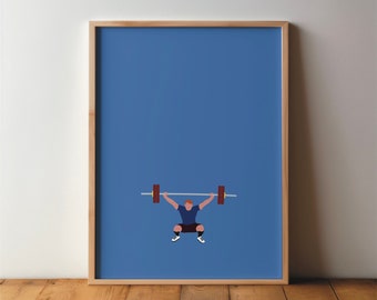 Gewichtheber Poster - Sportsfreunde - Kunst, Druck, minimal, modern, Wandkunst, Sport, Hobby, DIN A4, Pop Art