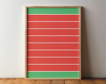 Laufstrecke Poster - Leichtathletik, Laufen, Sportplatz, Kunst, Druck, minimal, modern, Wandkunst, Sport, Hobby, DIN A4, A3, A2, Pop Art