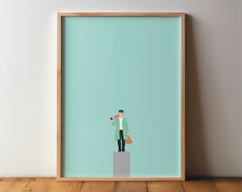 Meister Ponzelar Krefeld Poster - Art, Print, Minimal, Modern, Wall Art, Travel, City, Home, Vacation, DIN A4, A3, A2, Large