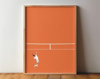 Tennisspieler Poster - Sportsfreunde - Kunst, Druck, minimal, modern, Wandkunst, Sport, Hobby, Pop Art, Wanddekoration, Tennis