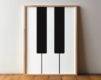 Piano Keyboard / Keyboard Poster - Picture, Illustration, Art, Print, Minimal, Modern, Wall Art, Music, Hobby, Gift for Musician Piano