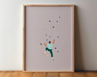 Bouldering / Boulderer / Climbing Poster - Sports Friends - Art, Print, Minimal, Modern, Wall Art, Sport, Hobby, Pop Art, Wall Decoration