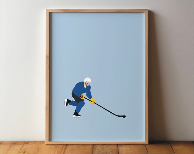 Ice Hockey Player Poster - Sport Poster - Art, Ice Hockey Picture, Print, Minimal, Modern, Wall Art, Sport, Hobby, DIN A4 A3 A2, Pop Art