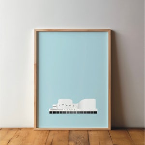 Düsseldorfer Schauspielhaus - Cartel de Düsseldorf - Arte, Impresión, Mínimo, Moderno, Arte de pared, Viajes, Ciudad, Hogar, Vacaciones, DIN A4 A3 A2 Grande