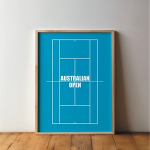 Póster de campo deportivo de tenis Grand Slam del Abierto de Australia - Póster deportivo, arte, imagen, impresión, minimalista, arte mural, deporte, afición, DIN A4, A3, A2