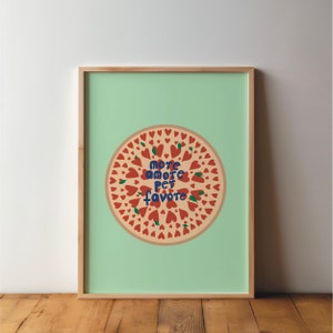 Más amore per favore Póster de pizza - Impresión, decoración de pared, arte, cita, divertido, amor, grande, A3, A2, dicho, italiano, cocina, por favor