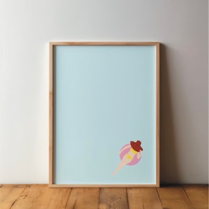 Pool Lady Poster No. 2 - Pool picture, art, print, decoration, minimal, modern, wall art, sport, hobby, DIN A4 A3 A2, large