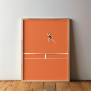 Tennisspielerin Poster - Sportsfreunde - Kunst, Druck, minimal, modern, Wandkunst, Sport, Hobby, DIN A4, Pop Art