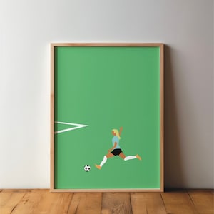 Pôster de jogadora de futebol feminina - Esportes Amigos Pôster de esportes - Futebol, arte, impressão, minimalista, moderno, arte de parede, esporte, hobby, DIN A4 A3 A2, imagem