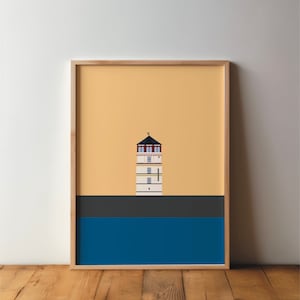 Póster de la Torre del Castillo / Escalera del Rin de Düsseldorf - Arte, Impresión, Minimalista, Moderno, Arte de pared, Viajes, Ciudad, Hogar, Vacaciones, DIN A4, A3, A2, Grande