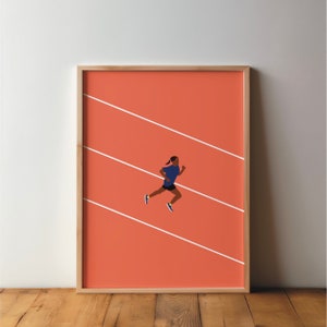 Póster de atletismo/carrera - Póster deportivo - Arte, impresión, moderno, arte mural, deporte, afición, DIN A4, A3, A2, imagen, corredor