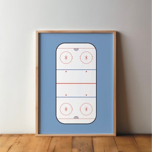 Póster de pista de hockey sobre hielo - Póster deportivo - Arte, impresión, minimalista, imagen, arte mural, deporte, afición, DIN A4, A3, A2, A1, grande