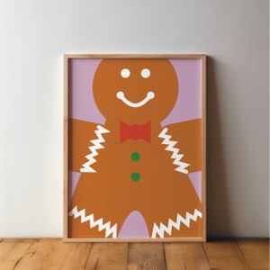 Weihnachtsposter Lebkuchenmann – Poster, Frohe Weihnachten, A4, Geschenk, Druck, Grafik, Deko, Set, Wohndeko, Weihnachtsdeko, 50x70, 40x50