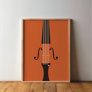Geige / Violine Poster - Bild, Illustration, Kunst, Druck, minimal, modern, Wandkunst, Musik, Hobby, Geschenk für Musiker, Bratsche, Cello