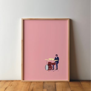 Drummer Poster - Music Lovers - Art, Print, Minimal, Modern, Wall Art, Music, Hobby, Drums