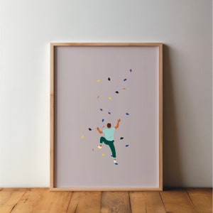 Bouldering / Boulderer / Climbing Poster - Sports Lovers - Art, Print, Minimal, Modern, Wall Art, Sports, Hobby, Pop Art, Wall Decor