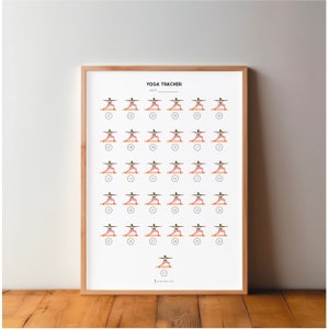 Rastreador de Yoga / Diario de Yoga / Registro Mensual de Yoga, Yoga, Rastreador de Hábitos, Diario de Yoga, Registro de Entrenamiento Físico, Regalo Yogi, BuJo