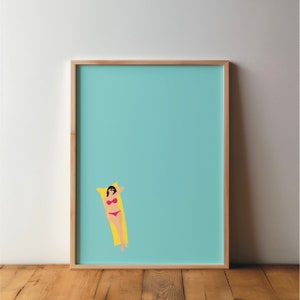 Pool Lady Poster No. 1 - Pool picture, art, print, decoration, minimal, modern, wall art, sport, hobby, DIN A4 A3 A2, large