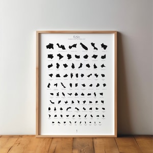 Affiche du quartier de Cologne - Art, Impression, Poster, Noir et blanc, Minimaliste, Moderne, Décoration murale, Maison, Voyage