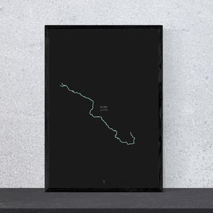 Poster del fiume Elba - arte, stampa, poster, nero e blu, minimale, moderno, arte della parete, casa, viaggio