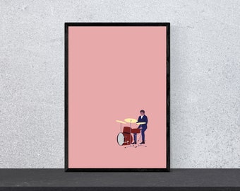 Drummer Drummer Poster - Music Lovers - Art, Print, Minimal, Modern, Wall Art, Music, Hobby, Piano