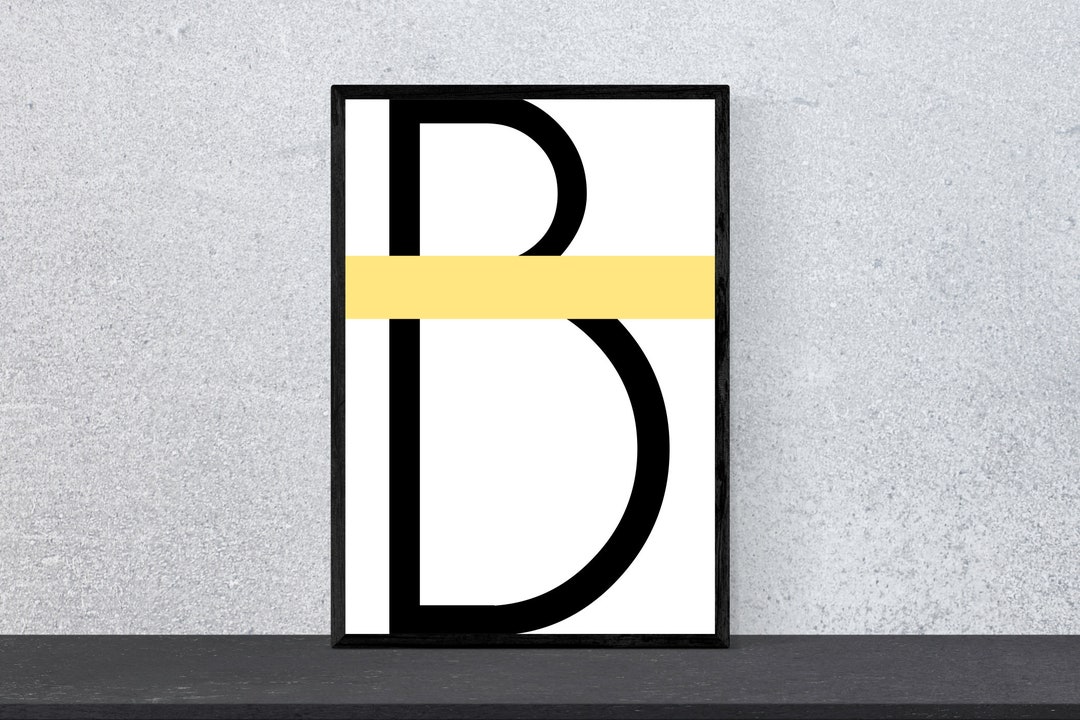 B Letter Poster DIN A4 Art Print Minimal Modern Wall - Etsy