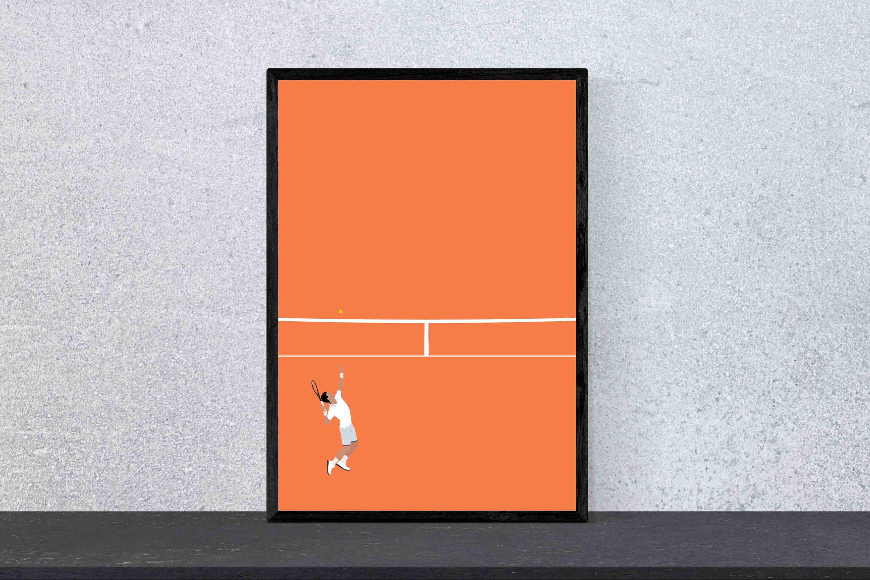 Tennis Player Poster Sports Friends Art Print Minimal Etsy