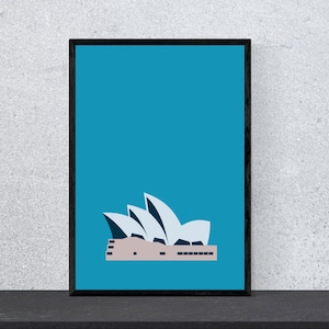 Póster de la Ópera de Sídney: arte, impresión, minimalista, moderno, arte mural, viajes, ciudad, hogar, vacaciones, A4, arte pop
