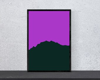 Dufourspitze Poster - Mountain Contour - Art, Print, Minimal, Modern, Wall Art, Climbing, Mountains, Hobby, A4, Pop Art