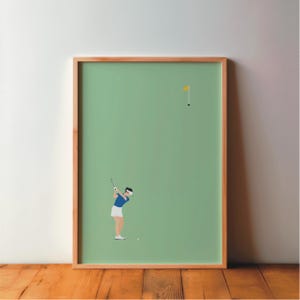 Golf / Female Golfer Poster - Sports Friends Sport Poster - Art, Print, Minimal, Modern, Wall Art, Sport, Athlete, Decoration, DIN A4 A3 A2, Picture