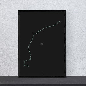 Póster del río Isar: arte, impresión, póster, negro y azul, minimalista, moderno, arte mural, hogar, viajes