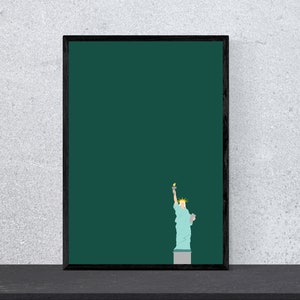 Póster de la Estatua de la Libertad de Nueva York: arte, impresión, minimalista, moderno, arte mural, viajes, ciudad, hogar, vacaciones, DIN A4, arte pop