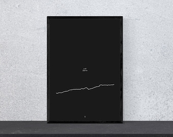 A40 Autobahn Poster Ruhrgebiet - Art, Print, Poster, Black & Gray, Minimal, Modern, Wall Art, Home, Travel