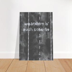 en otro lugar también apesta Póster - arte, impresión, póster, blanco y negro, minimalista, moderno, arte de pared, hogar, viajes, acuarela, DIN A 4