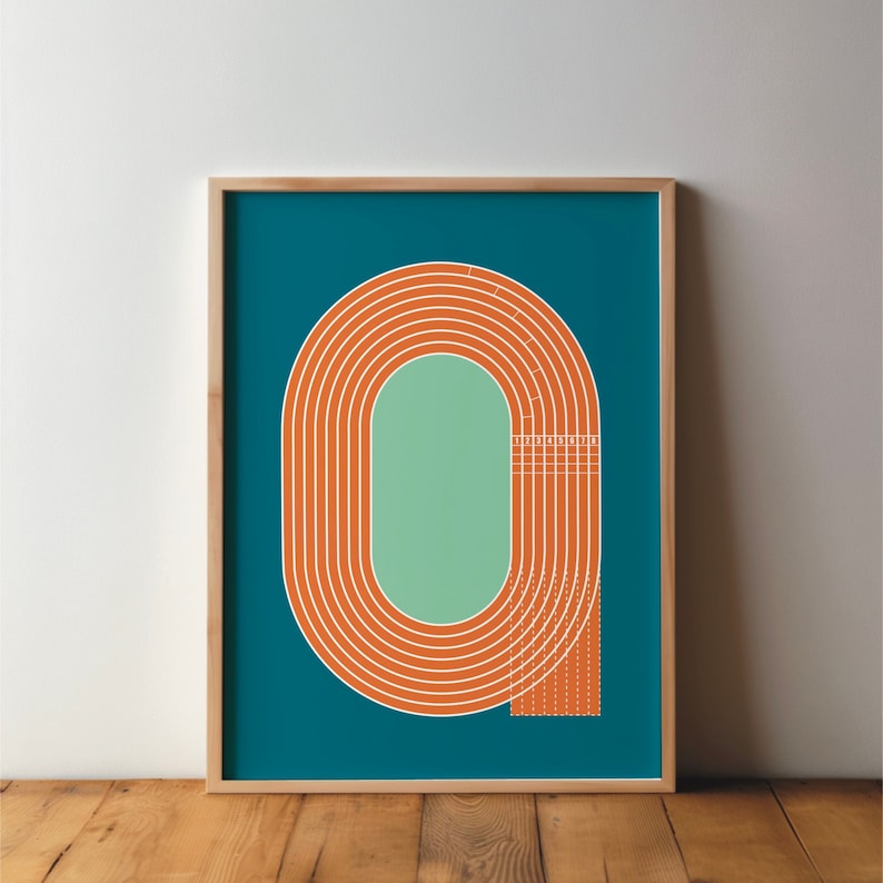 Running Track Print Athletics Running Sport Field Poster - Sports Friends - Art Print ...