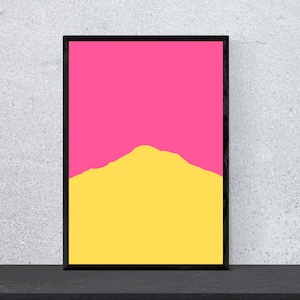 Póster del Chimborazo - Contorno de montaña - Arte, Impresión, Minimalista, Moderno, Arte mural, Escalada, Montañas, Hobby, DIN A4, Arte pop