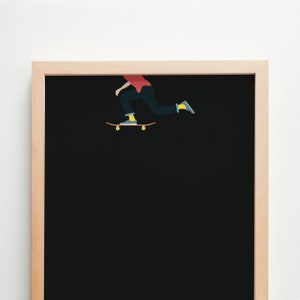 Cartel de skater - Amigos deportivos - Arte, Impresión, Mínimo, Moderno, Arte de pared, Deporte, Hobby, DIN A4, A3, A2, Pop Art