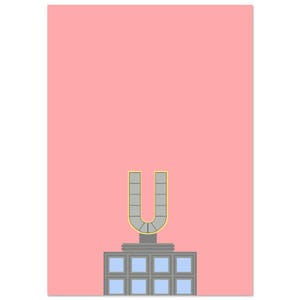 Cartel de Dortmunder U - Arte, Impresión, Mínimo, Moderno, Arte de pared, Viajes, Ciudad, Hogar, Vacaciones, DIN A4, Arte Pop