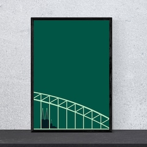Póster de la Catedral de Colonia y el Puente Hohenzollern - Arte, Impresión, Minimalista, Moderno, Arte Mural, Viajes, Ciudad, Hogar, Vacaciones, DIN A4, Arte Pop