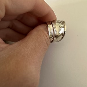S Monogram Antique silverplate wrap around spoon ring