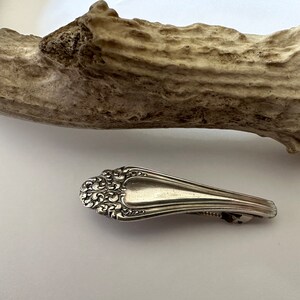 Antique Oregon Silverplate Spoon Handle Barrette Hair clip