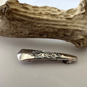 Antique Silverplate Spoon Handle Barrette Hair clip