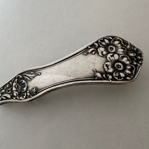 Apple Blossom Antique Floral Silverplate Spoon Handle Barrette Hair clip