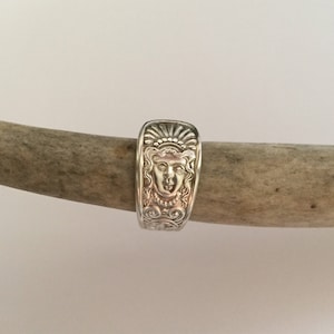 1886 Assyrian Goddess Head Spoon Ring