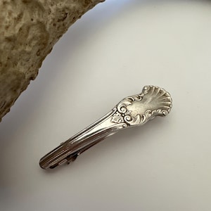 1944 Concerto Antique Floral Silverplate Spoon Handle Barrette Hair clip