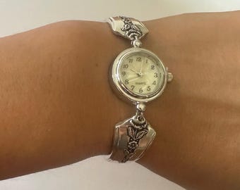 1949 Spring Garden Silverplate Spoon Handle Watch Bracelet