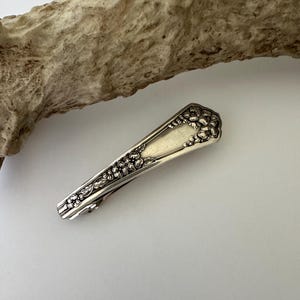 Antique Silverplate Spoon Handle Barrette Hair clip